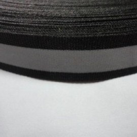Тесьма светотражающая 1см черная (50 метров)