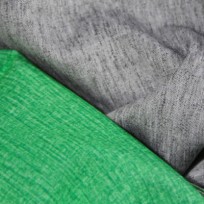 Ткань трикотаж дайвинг меланж двухсторонний зелено-серый (метр )