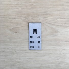 Размер жаккардовый 15 мм белый M (100 штук)