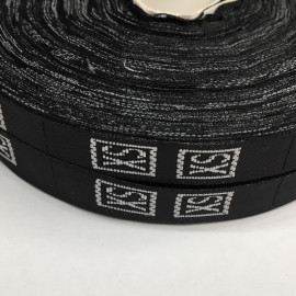 Размерная лента (тканная) черная XS (1000 штук)