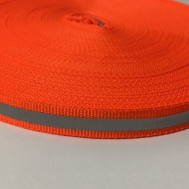 Тесьма светотражающая 1см оранжевый (50 метров)